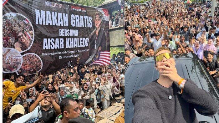 Ribuan warga Aceh memadati Pantai Riting, Aceh Besar, untuk ikut merayakan acara makan gratis bersama influencer Malaysia, Aisar Khaledd. Acara ini penuh kebahagiaan dan kebersamaan, mempererat hubungan antara Indonesia dan Malaysia