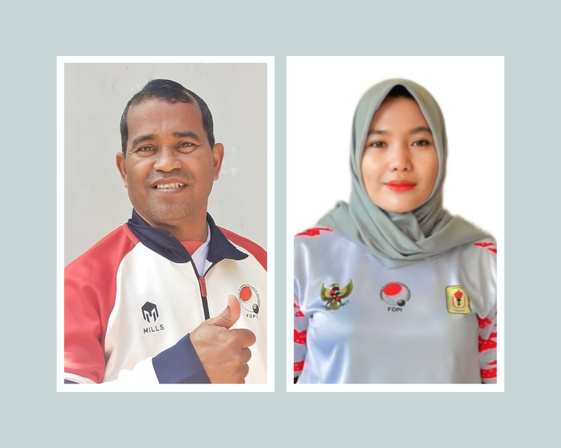 Kiri: Drs. Abdurrahman, M.Kes., Dosen FKIP USK dan Ketua Umum Petanque Aceh.
Kanan: Novi Lidya Isdarianti, Dosen FKIP USK dan atlet senior Petanque Aceh.