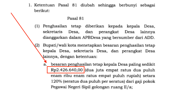 Jumlah Gaji Kades yang Bisa diterima