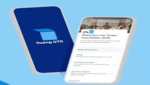 Tampilan Fitur Aplikasi Ruang GTK: Tangkapan layar (screenshot) dari menu atau fitur utama aplikasi Ruang GTK, seperti Belajar Berkelanjutan atau Karir dan Kinerja.